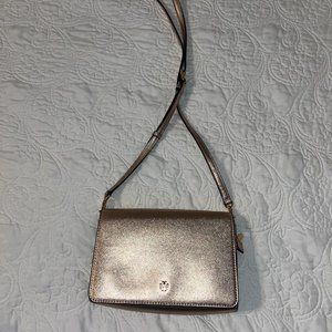 Tory Burch over the shoulder metallic gold purse